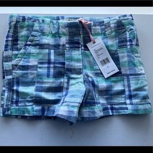 Girls size 7 Vineyard Vines madras plaid shorts NWT